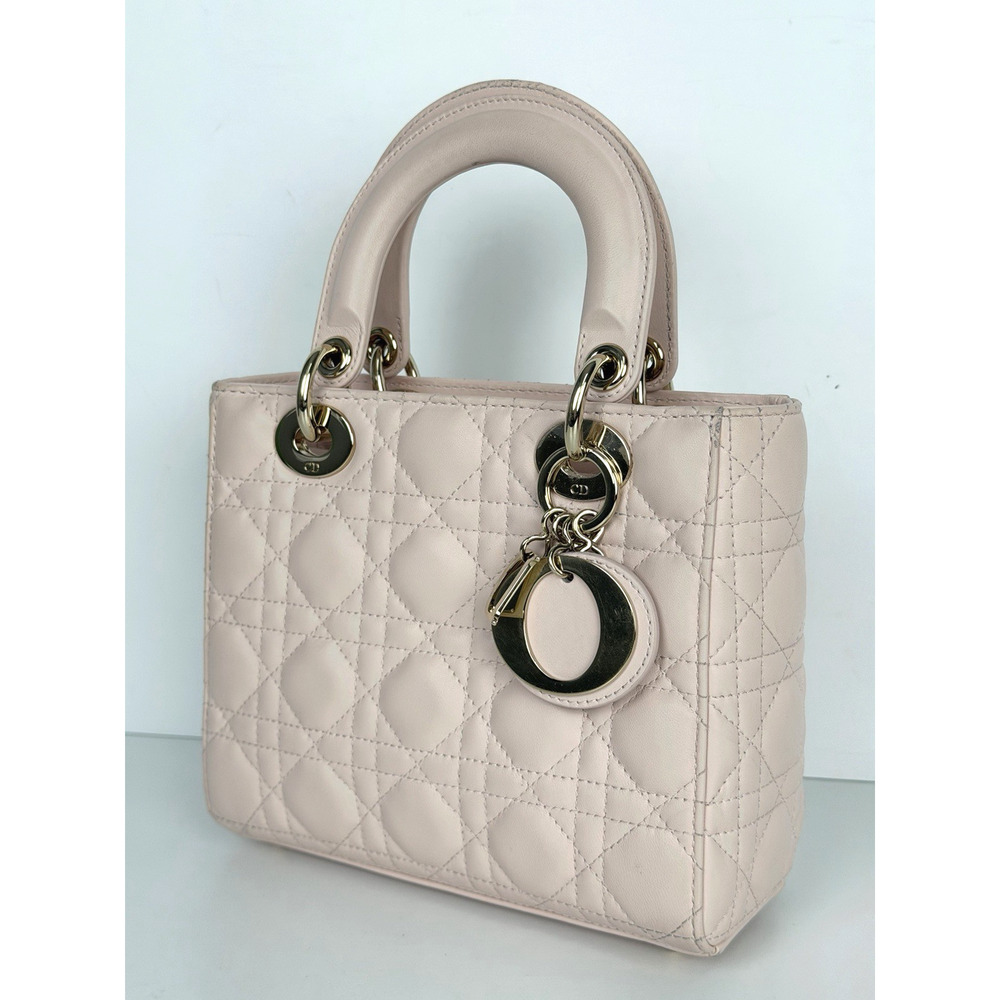 Christian Dior Small Lady Dior My ABCDior Bag in Pink Lambskin Leather 2024 D2